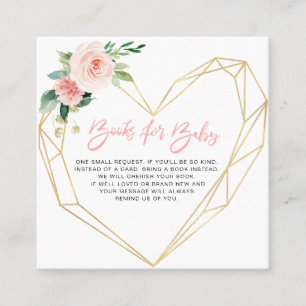 Rosa erröten geometrische Bücher der Blüte für Quadratische Visitenkarte