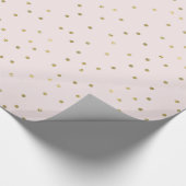 Rosa erröten GoldConfetti Geschenkpapier (Ecke)
