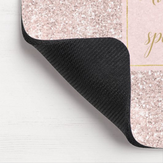 Rosa erröten Imitat-Glitzer-Schein Mousepad (Ecke)