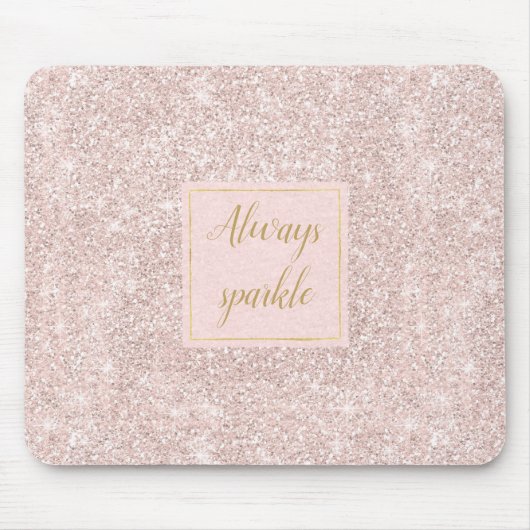 Rosa erröten Imitat-Glitzer-Schein Mousepad (Vorne)