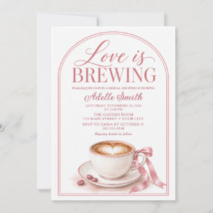 Rosa Erröten - Love Is Brewing Kaffee Junggesellin Einladung