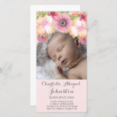 Rosa erröten PastellBlumen danken Ihnen zu duschen Dankeskarte (Vorne/Hinten)