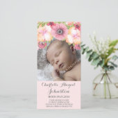 Rosa erröten PastellBlumen danken Ihnen zu duschen Dankeskarte (Stehend Vorderseite)