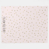 Rosa erröten personalisierter GoldscheinConfetti Fleecedecke (Vorderseite (Horizontal))