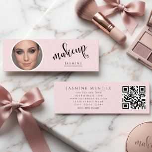 Rosa Erröten-Schönheit Profi-MUA-Foto-Qr Mini Visitenkarte