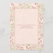 Rosa Errötend Hochzeit Vintage Einladung (Rückseite)