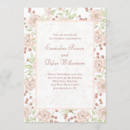 Rosa Errötend Hochzeit Vintage Einladung