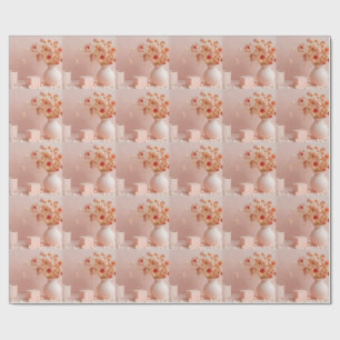 Rosa errötende Blumen Geschenkpapier
