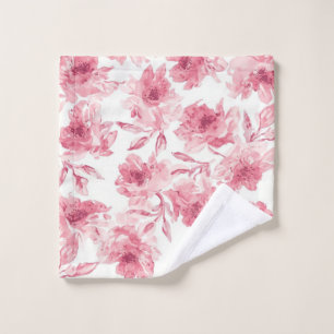 Rosa errötende Blüten Wasserfarben Gemalt Luftige  Waschlappen