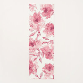Rosa errötende Blüten Wasserfarben gemalt luftige Yogamatte