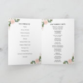 Rosa Errötende Florale Hochzeitszeremonie-Programm Programm (Innenseite)