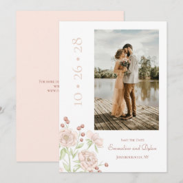 Rosa Errötende Hochzeit Moderne Save-the-Date-Kart Einladung
