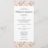 Rosa errötende Magnolien-Blumen-Hochzeitsprogramm Programm (Vorderseite)
