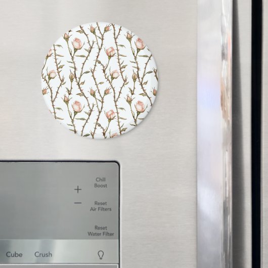 Rosa errötende Rosen Blumen Magnet (In Situ (Kühlschrank))