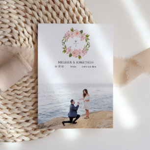 Rosa errötende Rosen Florales Bild Save The Date