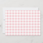 Rosa errötendes dummes Gans Gingham Blumenfoto Dankeskarte (Rückseite)
