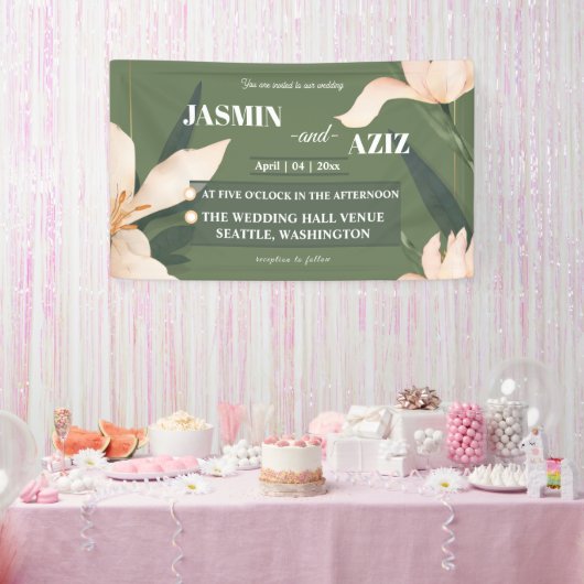 Rosa Errötung floral Kreis Banner (Party)
