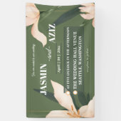 Rosa Errötung floral Kreis Banner (Vertikal)
