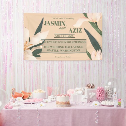 Rosa Errötung floral Kreis Banner (Party)