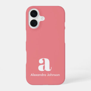 Rosa Errötung Initialen Name Monogramm Minimal Mod iPhone 16 Hülle