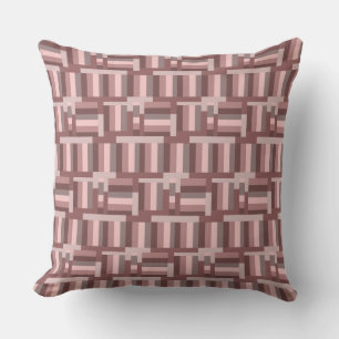 Rosa Errötung Natürlich Braun Geometrisch Boho Kissen