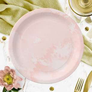 Rosa Errötung Romantische Mädchenhafte Wasserfarbe Pappteller