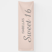 Rosa Errötung Sweet 16 Banner (Vertikal)
