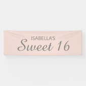 Rosa Errötung Sweet 16 Banner (Horizontal)