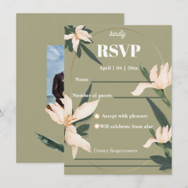 Rosa Errötungs-Blumenkreis-RSVP-Karte Einladung