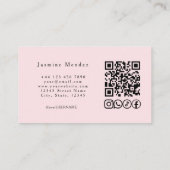 Rosa Errötungs-Foto-QR-Code-Frisurenstudio Visitenkarte (Rückseite)