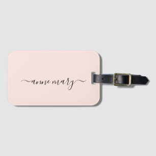 Rosa Errötungs-Girly-Name-Monogramm-Geschenk-Favor Gepäckanhänger
