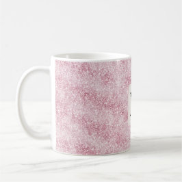 Rosa Errötungs-Glitter-Monogramm Kaffeetasse
