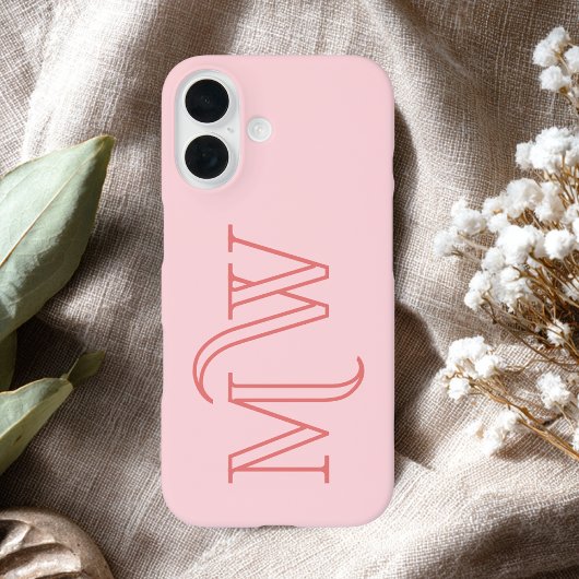 Rosa Errötungs Große Anfangsbuchstaben Monogramm E Case-Mate iPhone Hülle