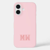Rosa Errötungs-Initialen Monogramm Einfach Minimal Case-Mate iPhone Hülle (Rückseite)