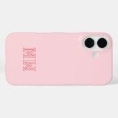 Rosa Errötungs-Initialen Monogramm Einfach Minimal Case-Mate iPhone Hülle (Rückseite (Horizontal))