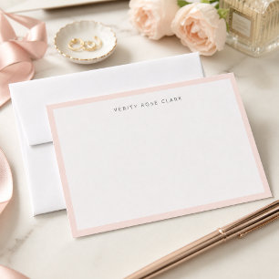 Rosa Errötungs Notizkarte   Minimale feminine Noti Mitteilungskarte