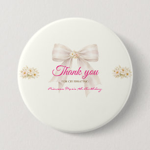 Rosa Errötungs-Schleifen-Prinzessin-Band-Dankeschö Button