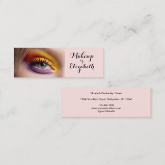 Rosa Errötungs-Schwarz-Schrift-Foto-Make-up Mini Visitenkarte