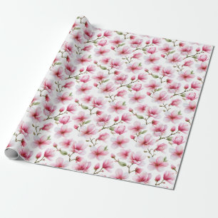 Rosa Errötungsblüten Kunstvoller Romantischer Gart Geschenkpapier