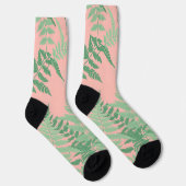 Rosa Errötungsfarnblatt Botanisches Salbeigrün Mod Socken (Rechts)