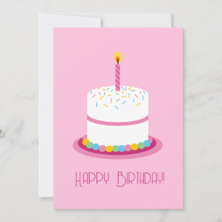 Rosa erste Geburtstagskarte Einladung