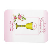 Rosa Erste Heilige Kommune mit Chalice und Rose Magnet (Horizontal)