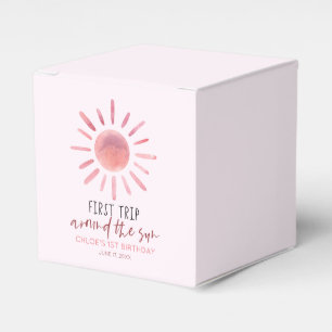 Rosa erste Reise um das sonnige 1. Geburtstagsfest Geschenkschachtel