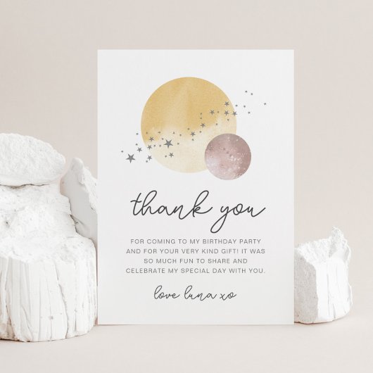 Rosa erste Reise um die Sonne Danke Postkarte