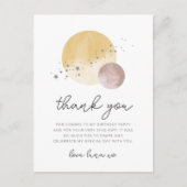 Rosa erste Reise um die Sonne Danke Postkarte (Vorderseite)