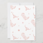 Rosa Erste Rodeo Geburtstagsfeier Einladung (Rückseite)