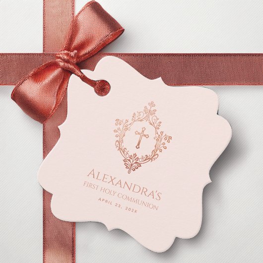 Rosa Erstkommune Girl Rose Wappen Geschenkanhänger