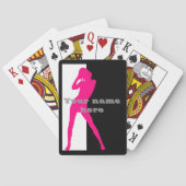 Rosa erwachsene Tänzerin Silhouette Spielkarten (Rückseite)