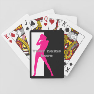 Rosa erwachsene Tänzerin Silhouette Spielkarten