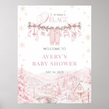 Rosa Es braucht ein Dorf Weihnachts-Baby-Shower-Mä